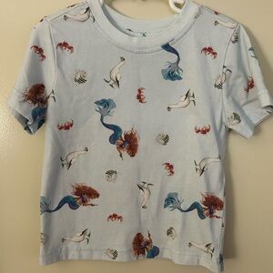 Mermaid Print Kids Shirt - Blue
